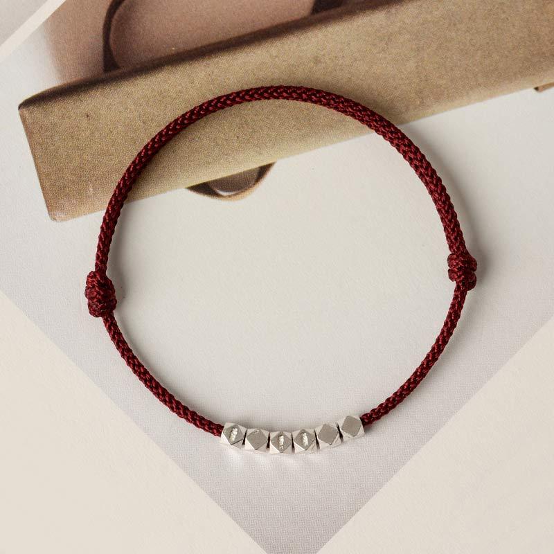 925 Sterling Silver Red String Braid Bracelet Anklet