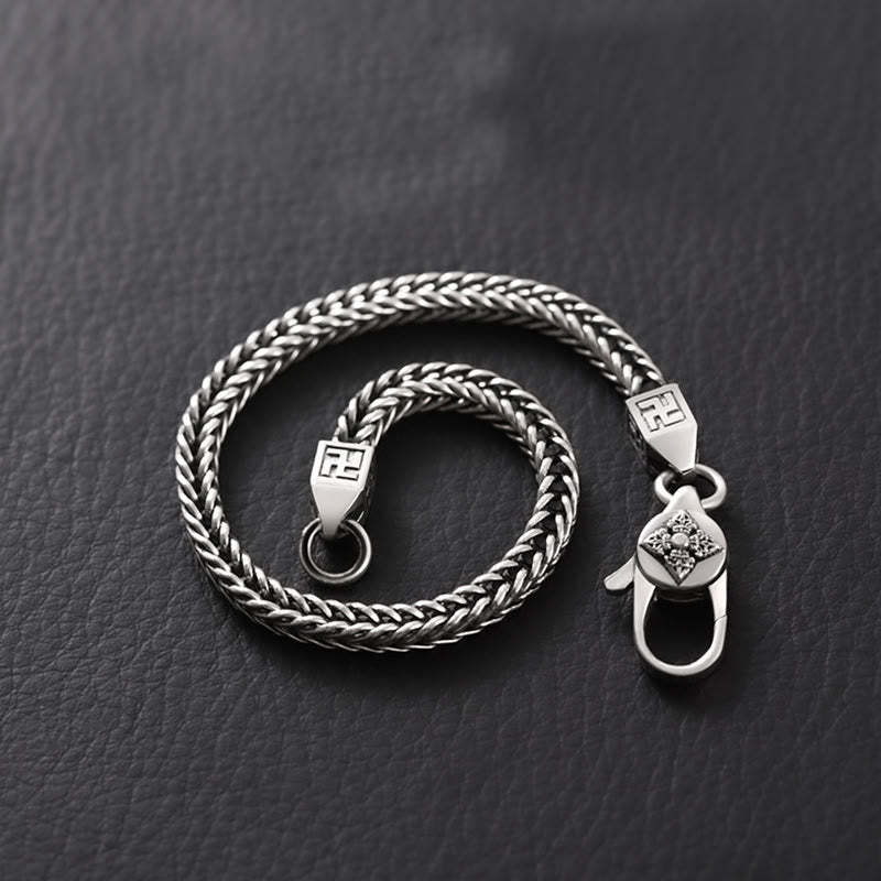 Tibetan Double Dorje Vajra Swastika Spiritual Power Chain Bracelet