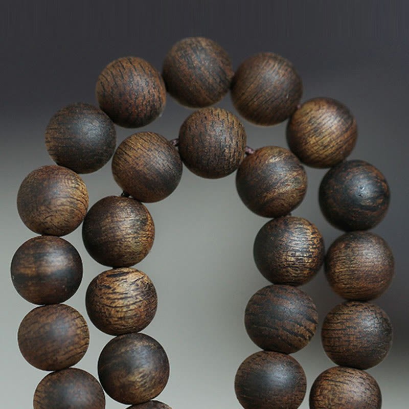 7mm 108 Mala Beads Nha Trang Qinan Agarwood Peace Strength Bracelet