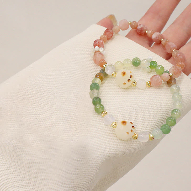 Green Agate Sun Stone Cat's Eye Bodhi Seed Cat Paw Support Bracelet