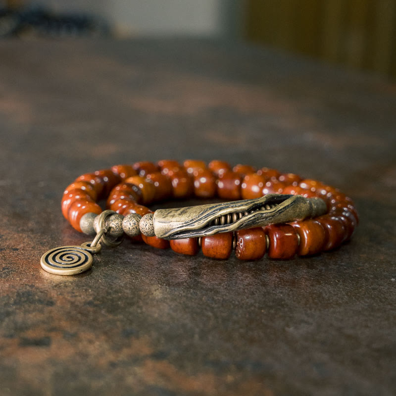Yak Bone Copper Double Wrap Balance Bracelet