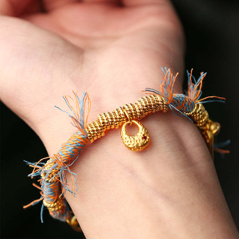 Handmade Tibetan Lucky Fortune Multicolored Rope Braid Bracelet