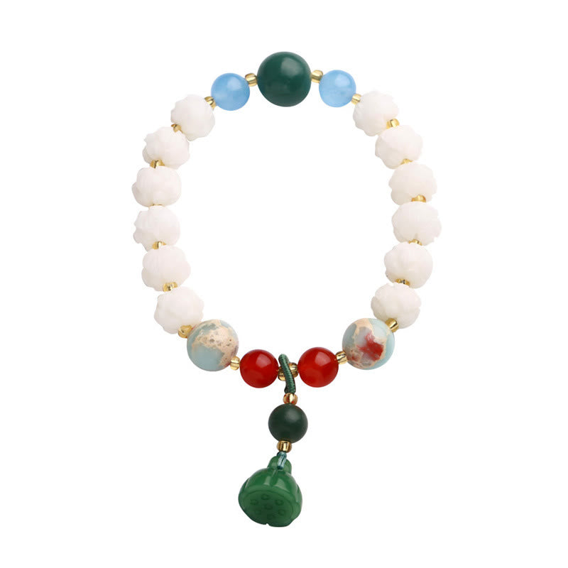 Bodhi Seed Lotus Bead Carved Peace Harmony Bracelet