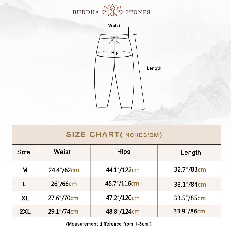 Summer Small Flower Embroidery Cotton Linen Harem Pants With Pockets