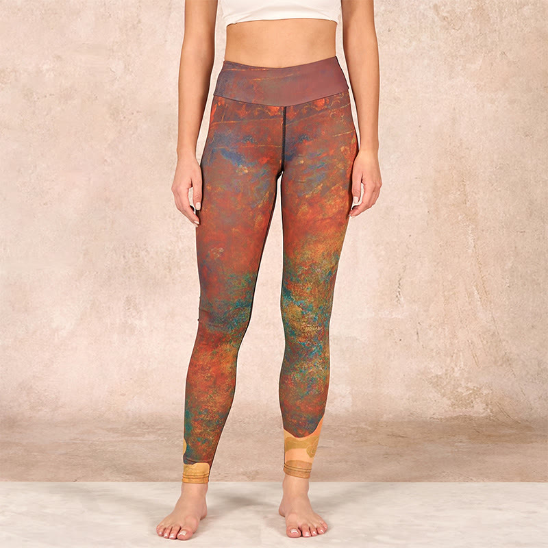 Auspicious Clouds Print Lycra Fabric Fitness Leggings Women's Yoga Pants