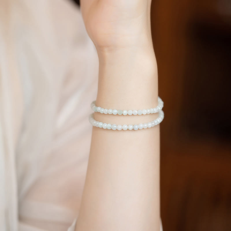 2mm Jade Ultra-thin Beads 14k Gold Plated Copper Luck Bracelet