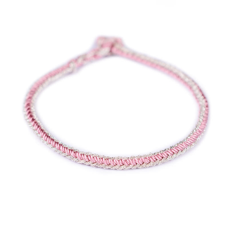 Two-Color Rope Handcrafted Eight Thread Peace Knot Bracelet