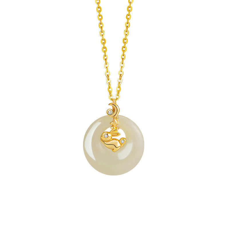 Chinese Zodiac Hetian Jade 925 Sterling Silver Abundance Necklace Pendant