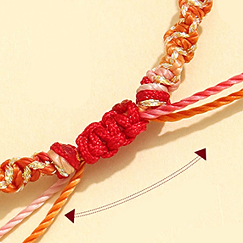Strawberry Quartz Pink Crystal Prehnite White Agate Bead Healing Rope Bracelet