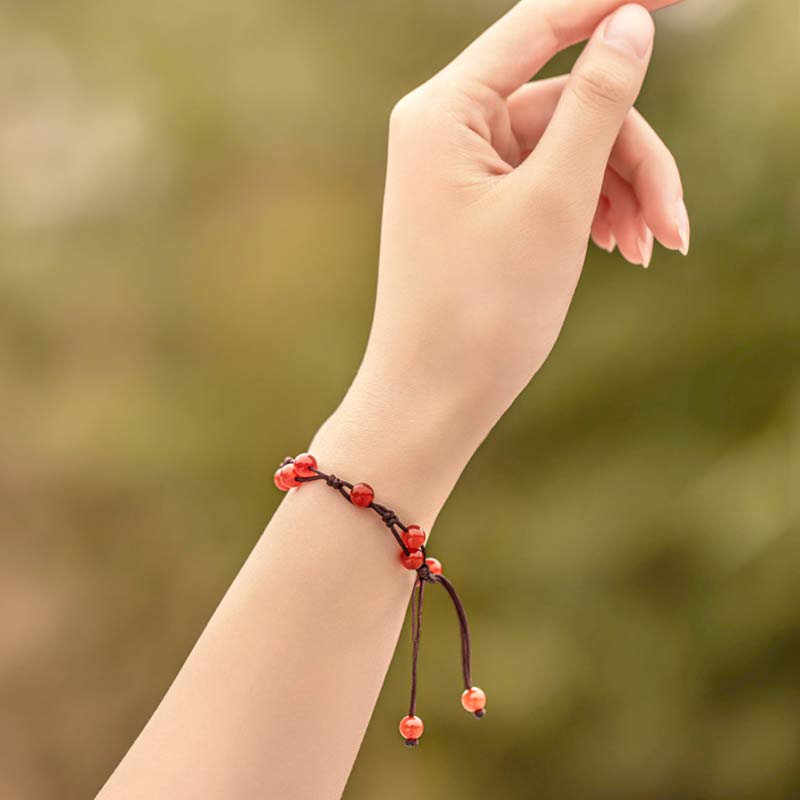 Red Agate Moss Agate Cinnabar Calm Bracelet