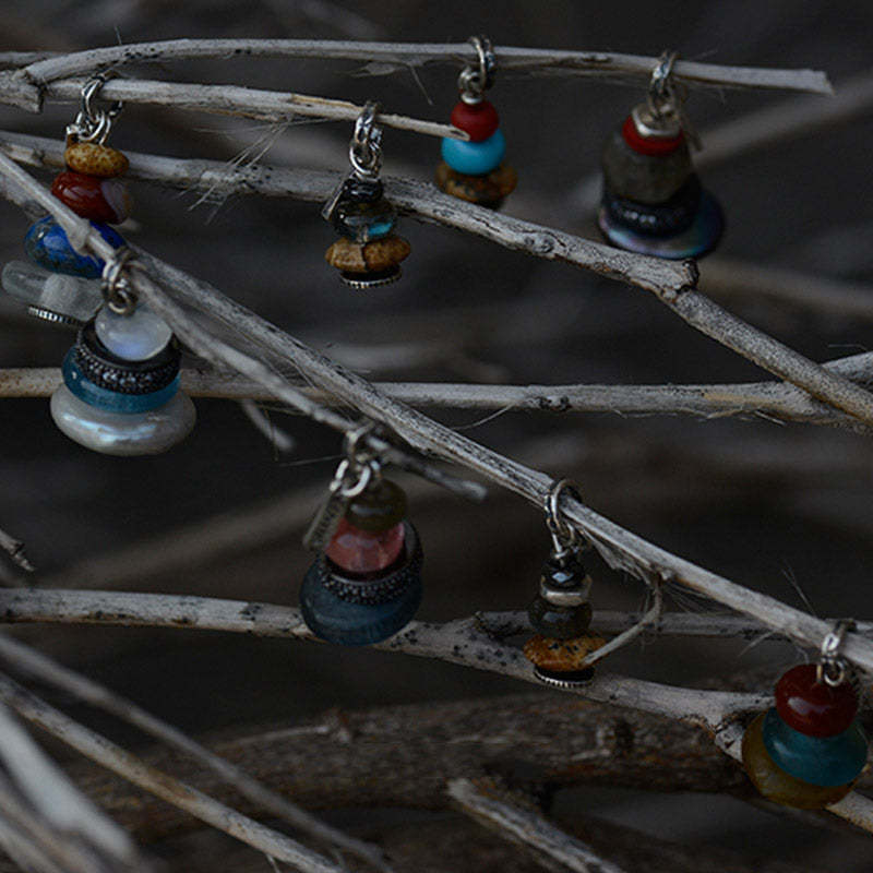 Zen Cairn Labradorite Various Crystals Calm Pendant Necklace