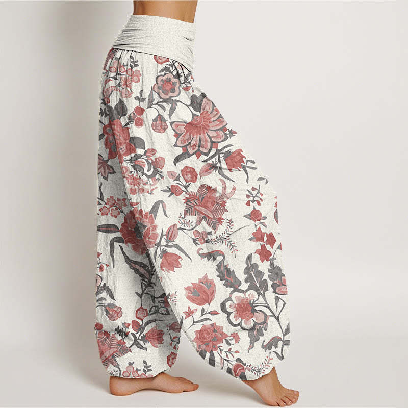 Sunflower Pattern Women's Elastic Waist Harem Pants