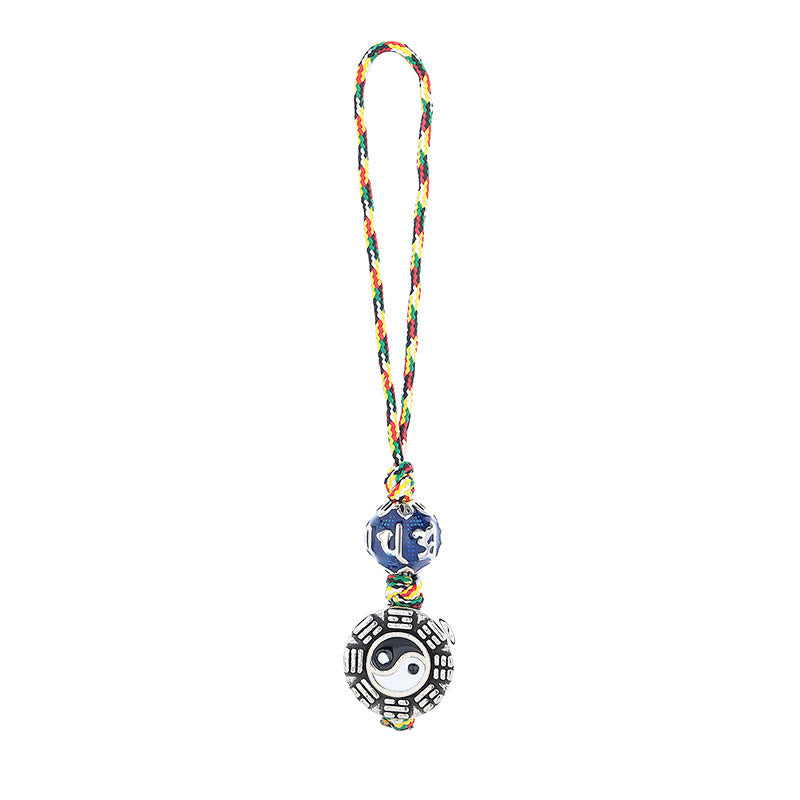 Yin Yang Symbol Om Mani Padme Hum Bagua Copper Harmony Key Chain