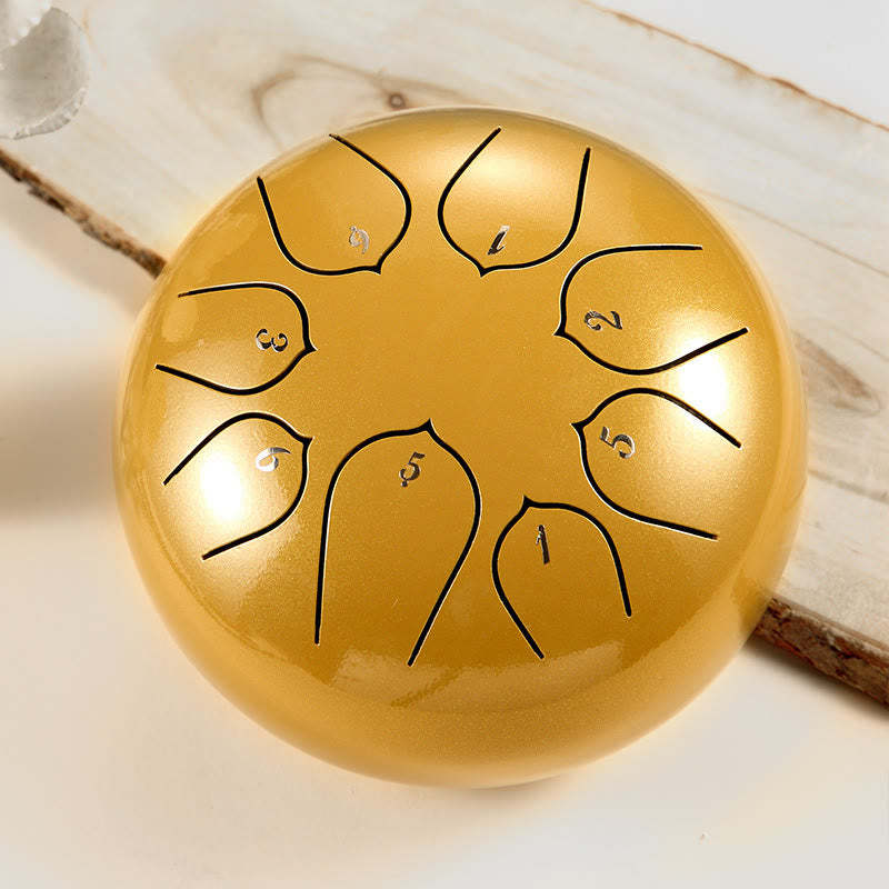 Steel Tongue Drum Sound Healing Meditation Lotus Pattern Drum Kit 8 Note 6 Inch Percussion Instrument
