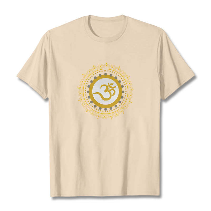 Om Mandala Pattern Cotton Tee T-shirt