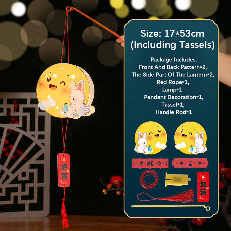 DIY Good Luck Cute Rabbit Paper Lantern Lamp Mid-Autumn Festival Lantern Decoration