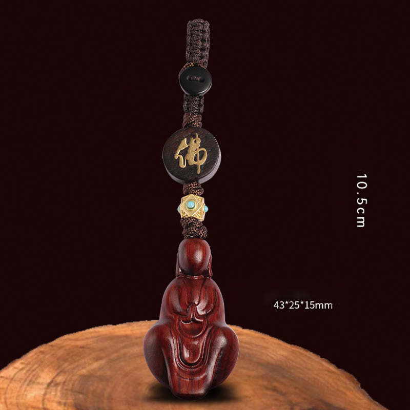 Small Leaf Red Sandalwood Formless mystic zen Protection Key Chain