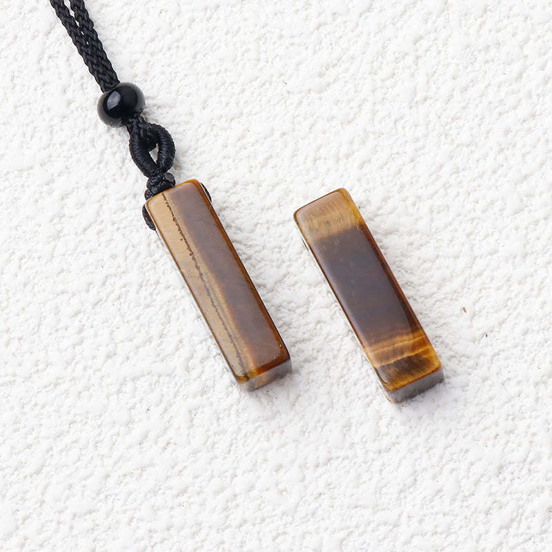 Various Rectangular Crystal Amethyst Green Aventurine Healing Necklace Pendant