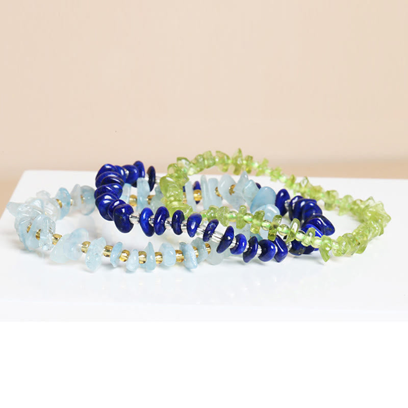 Natural Irregular Shape Stone Crystal Meditation Balance Bracelet