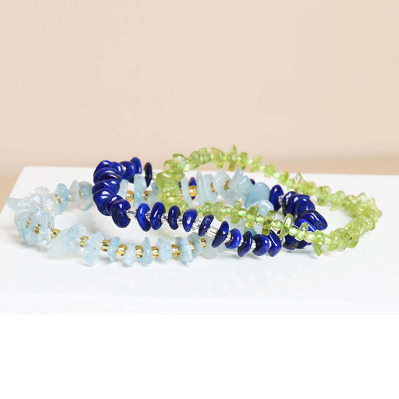 Natural Irregular Shape Stone Crystal Meditation Balance Bracelet