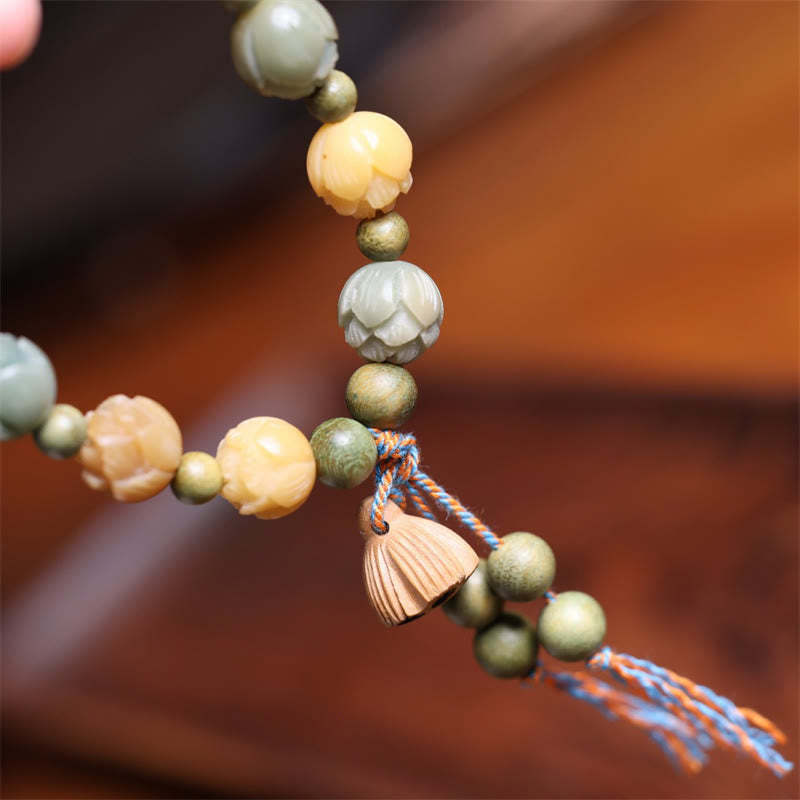 Bodhi Seed Lotus Green Sandalwood Wisdom Harmony Bracelet