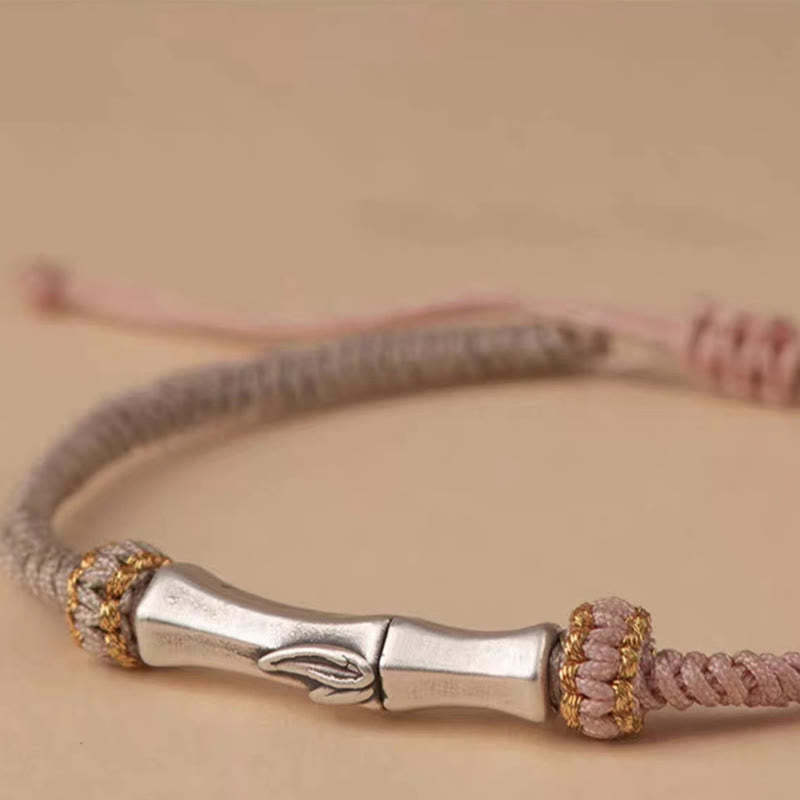 925 Sterling Silver Bamboo Protection Braided Bracelet