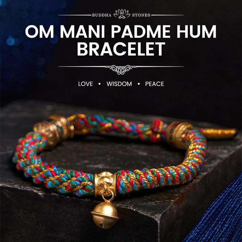 Tibetan Om Mani Padme Hum Carved Zakiram Goddess of Wealth Charm Amulet Bracelet