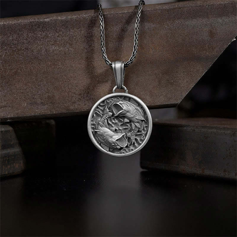 Pure Tin Polishing Koi Fish Wealth Necklace Pendant