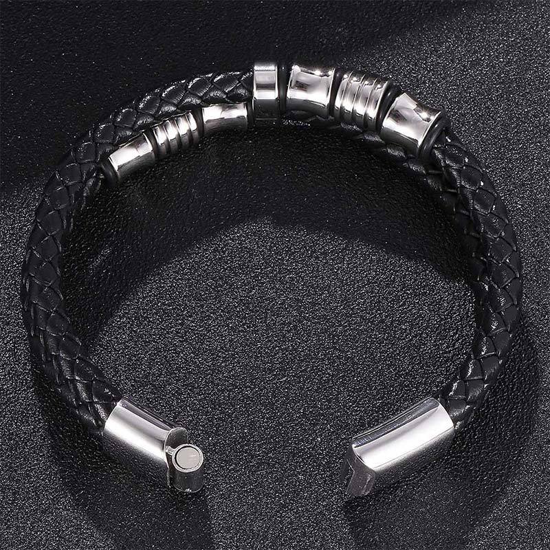 Layered Leather Weave Fortune Bracelet