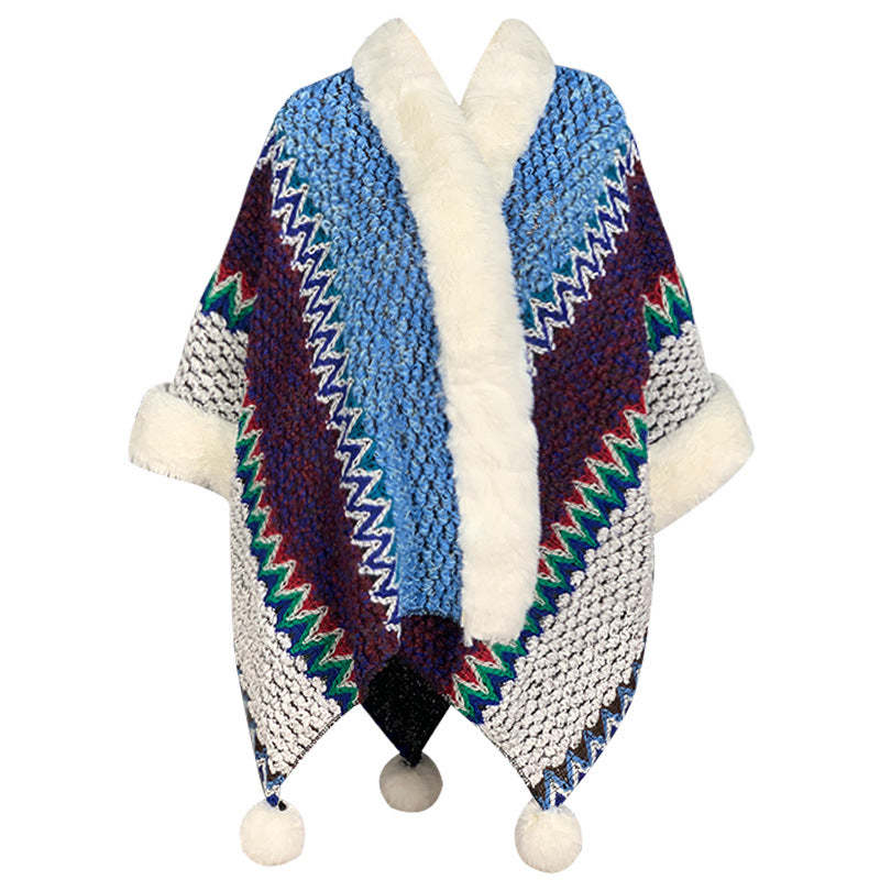 Tibetan Multicolored Striped Shawl Winter Cozy Travel Scarf Wrap