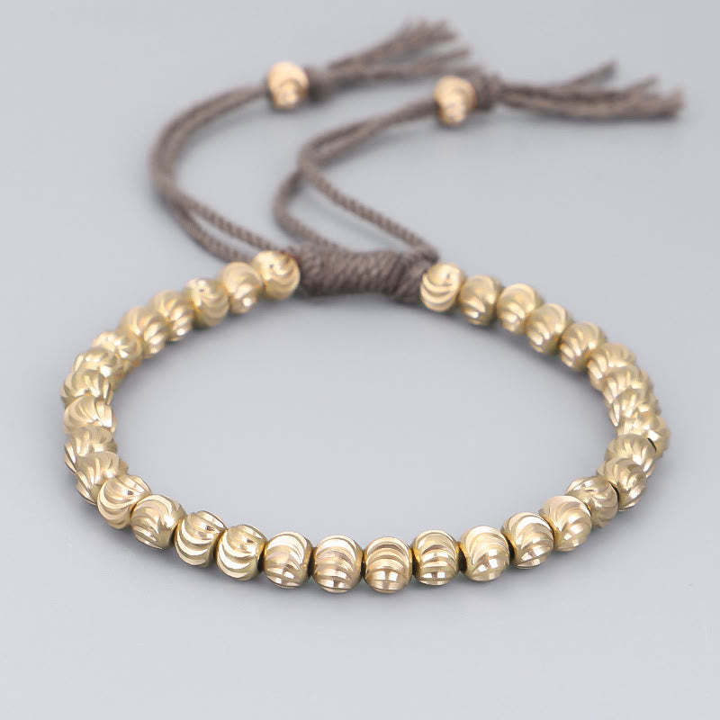 Tibetan Handmade Copper Bead Luck String Bracelet