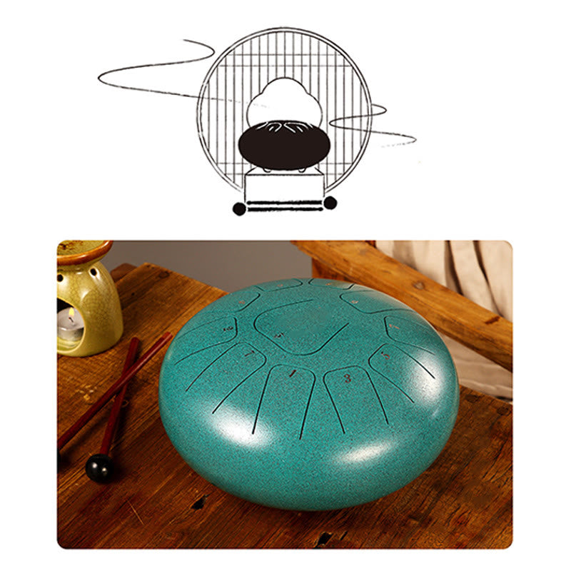 Steel Tongue Drum Sound Healing Mindfulness Meditation Yoga Drum Kit 11 Note 8 Inch