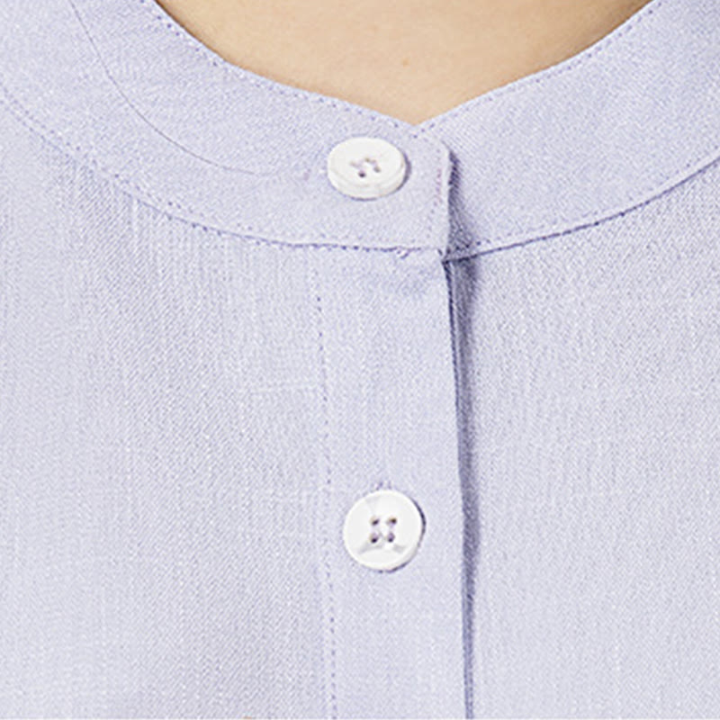 2Pcs Solid Color Three Quarter Shirt Top Pants Meditation Zen Tai Chi Cotton Linen Clothing Women's Set