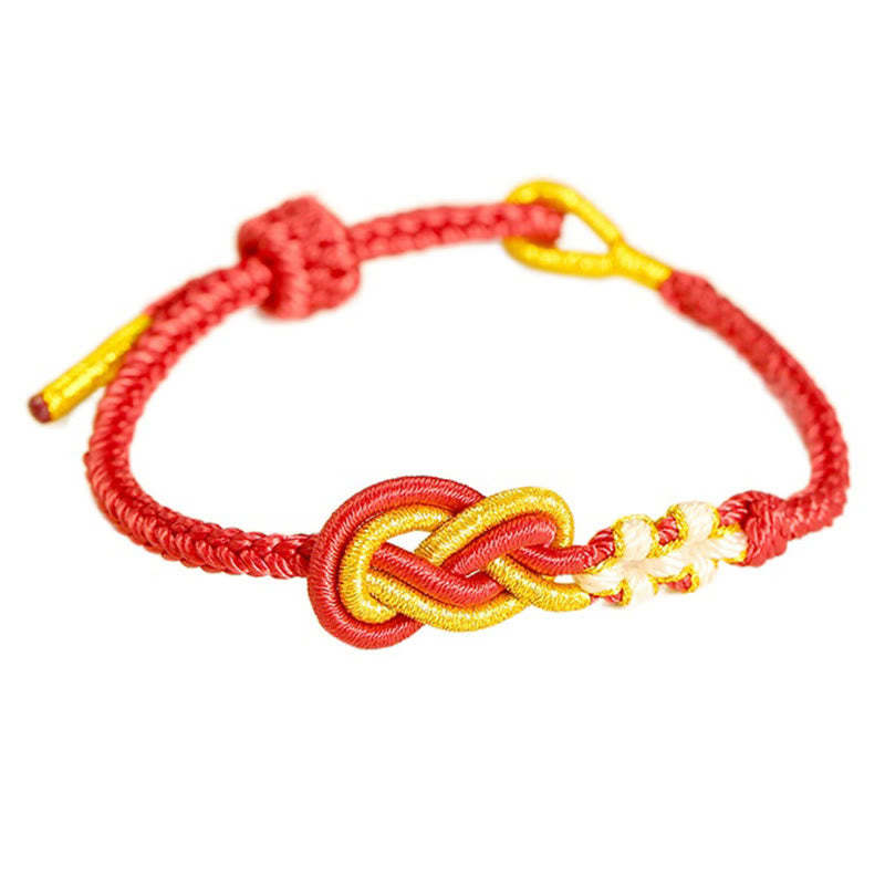 Handcrafted Eight Thread Peace Knot Peach Blossom Knot Luck Connection Bracelet