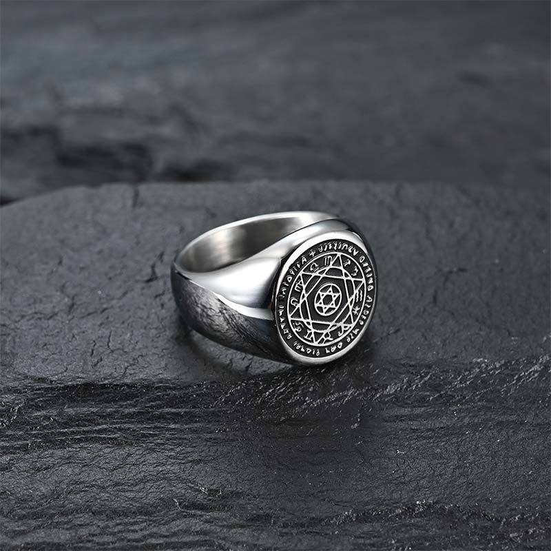 12 Constellations of the Zodiac Star of David Protection Ring