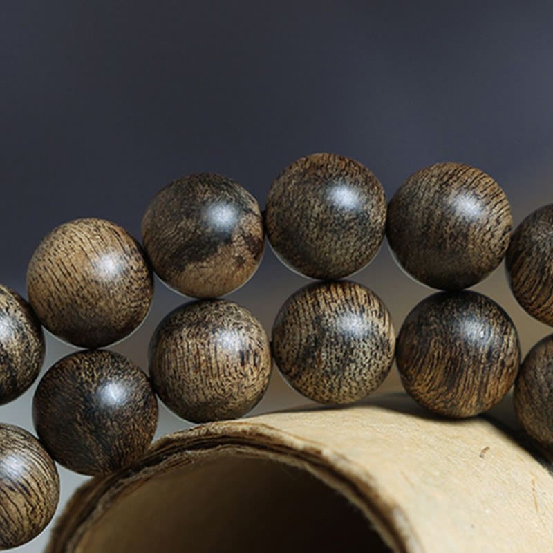 108 Mala Beads Natural Tarakan Agarwood Ward Off Evil Spirits Bracelet