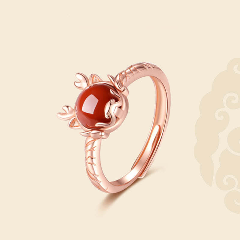 ???A Flash Sale-  925 Sterling Silver Year of the Dragon Cinnabar Red Agate Dragon Protection Bracelet Necklace Pendant Earrings Ring