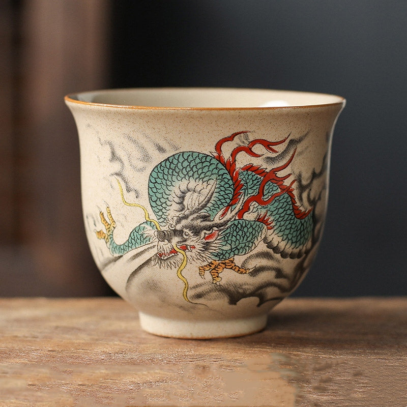 12 Chinese Zodiac Ceramic Teacup Kung Fu Tea Cup 130ml