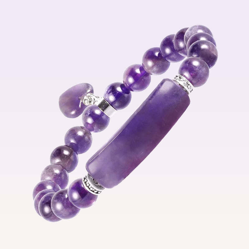Natural Quartz Love Heart Healing Beads Bracelet