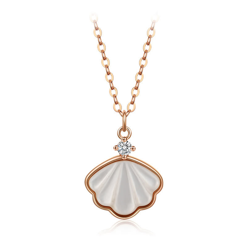 925 Sterling Silver Tridacna Stone Shell Blessing Necklace Pendant Bracelet Earrings Jewelry Set