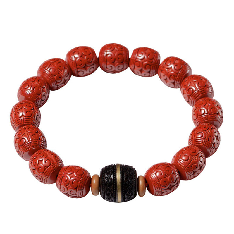 Natural Cinnabar Ebony Calm Blessing Bracelet