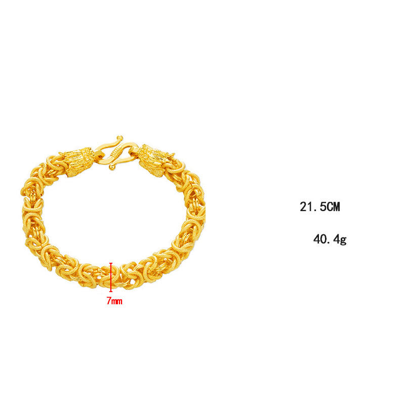 24k Gold Plated Double Headed Dragon Protection Bracelet