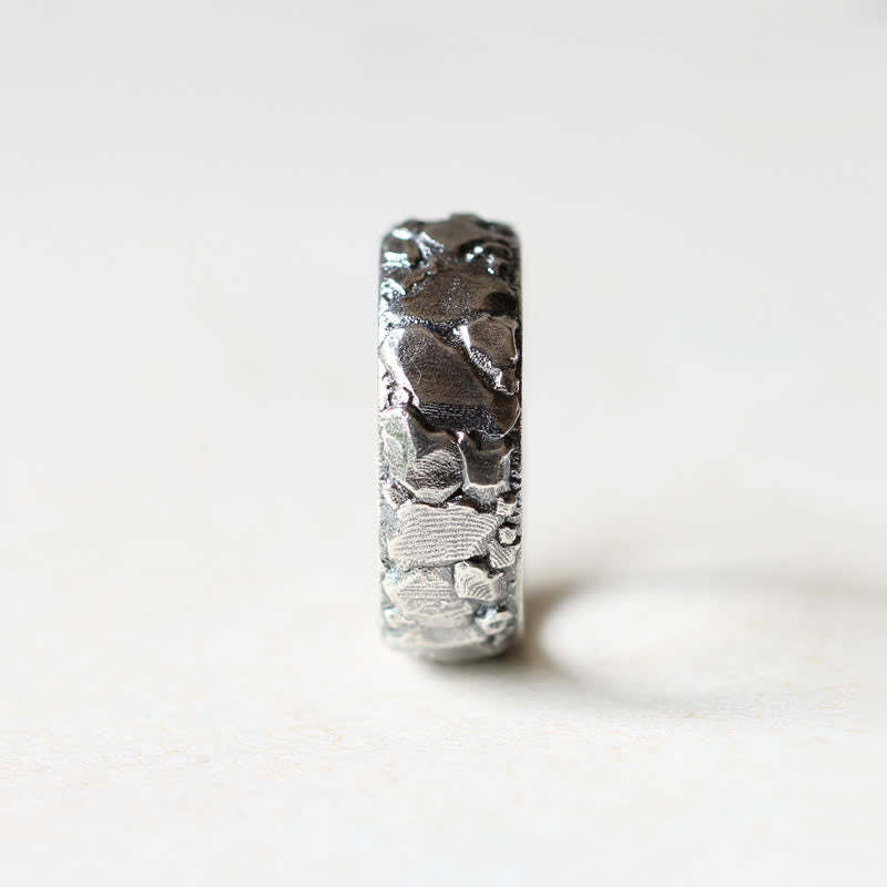 Rock Pattern Luck Blessing Copper Ring