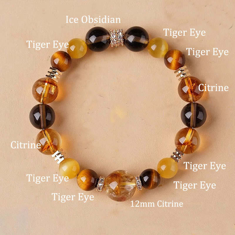 Citrine Topaz Tiger Eye Happiness Bracelet