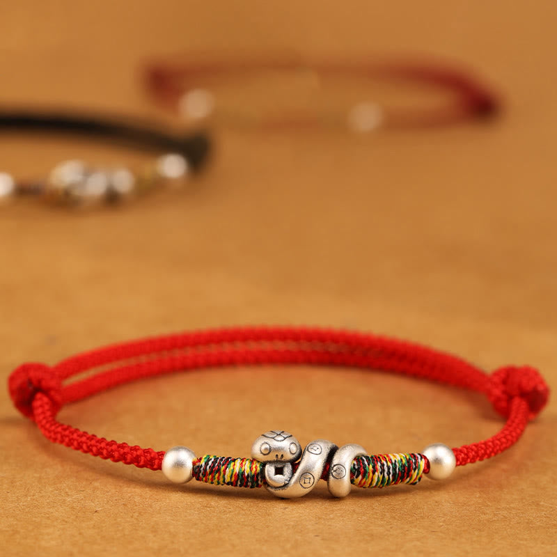 Red String 999 Sterling Silver Year Of The Snake Anklet
