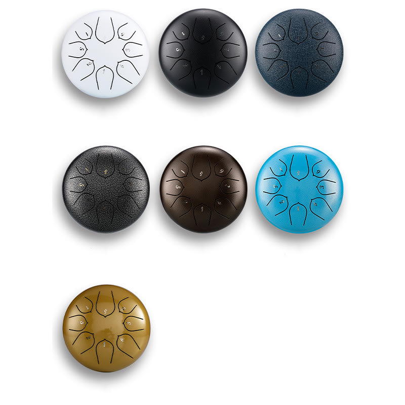 Steel Tongue Drum Sound Healing Meditation Lotus Pattern Drum Kit 8 Note 6 Inch Percussion Instrument