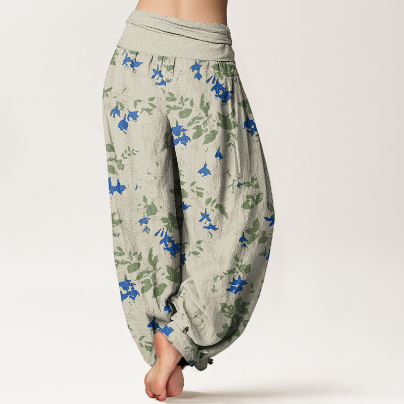 Floral Pattern Women's Elastic Waist Harem Pants