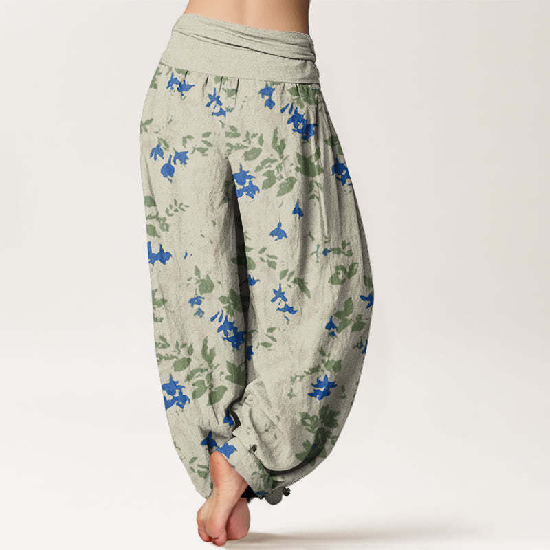 Floral Pattern Women's Elastic Waist Harem Pants