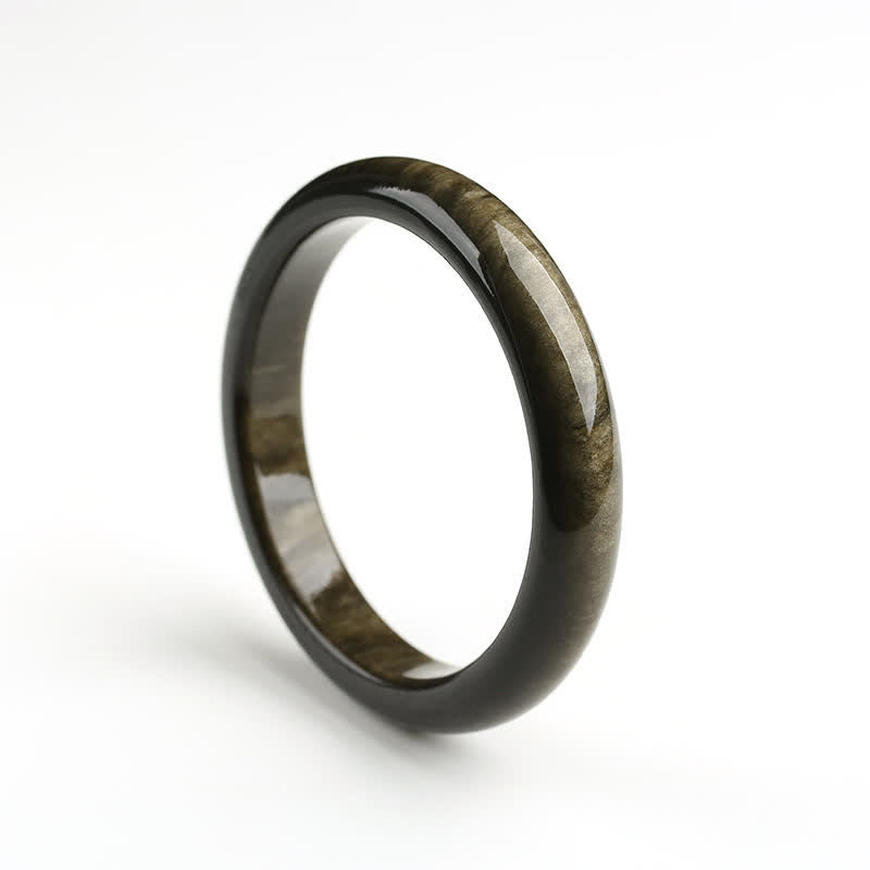 Gold Sheen Obsidian Silver Sheen Obsidian Protection Bracelet Bangle