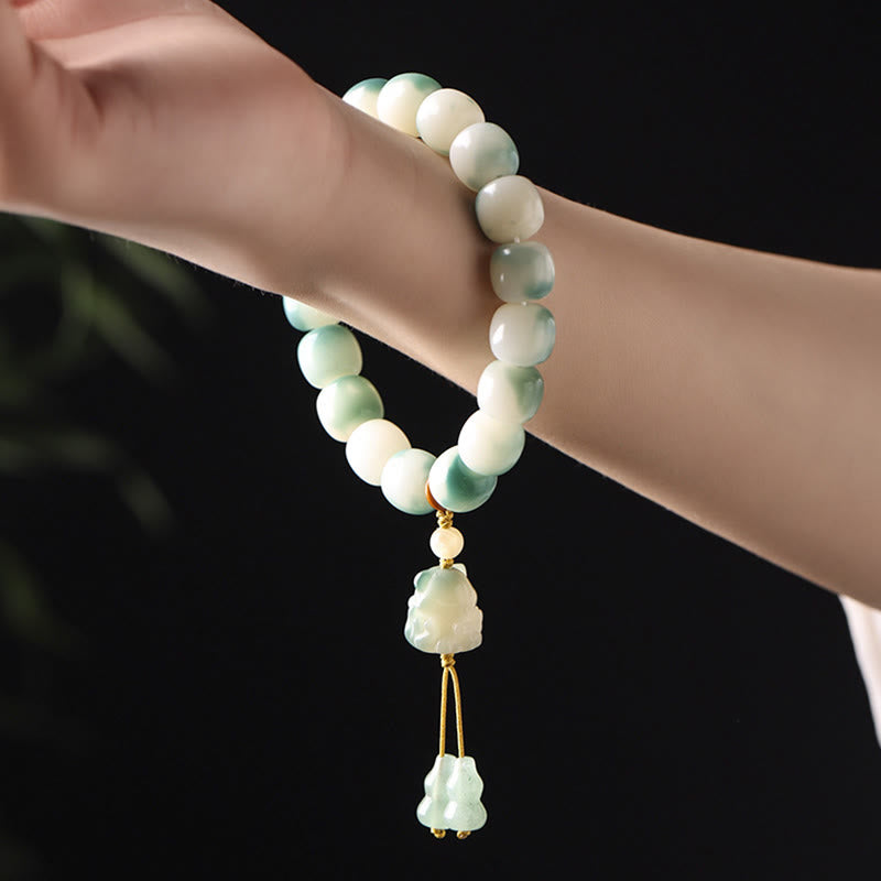 Gradient Bodhi Seed Nine-Tailed Fox Cat Paw Claw Pine Cone Peace Bracelet
